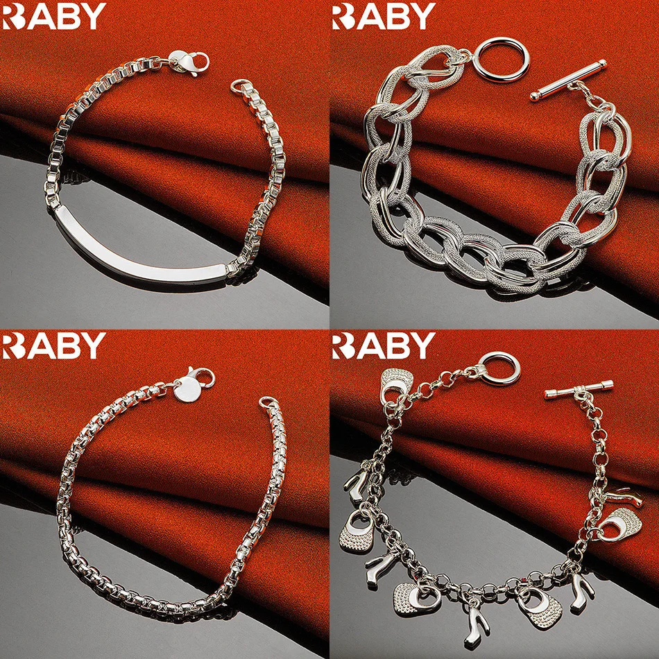 

URBABY 925 Sterling Silver Design Bracelets For Women Men Creativity Gifts Street All-match Party And Daily Wear