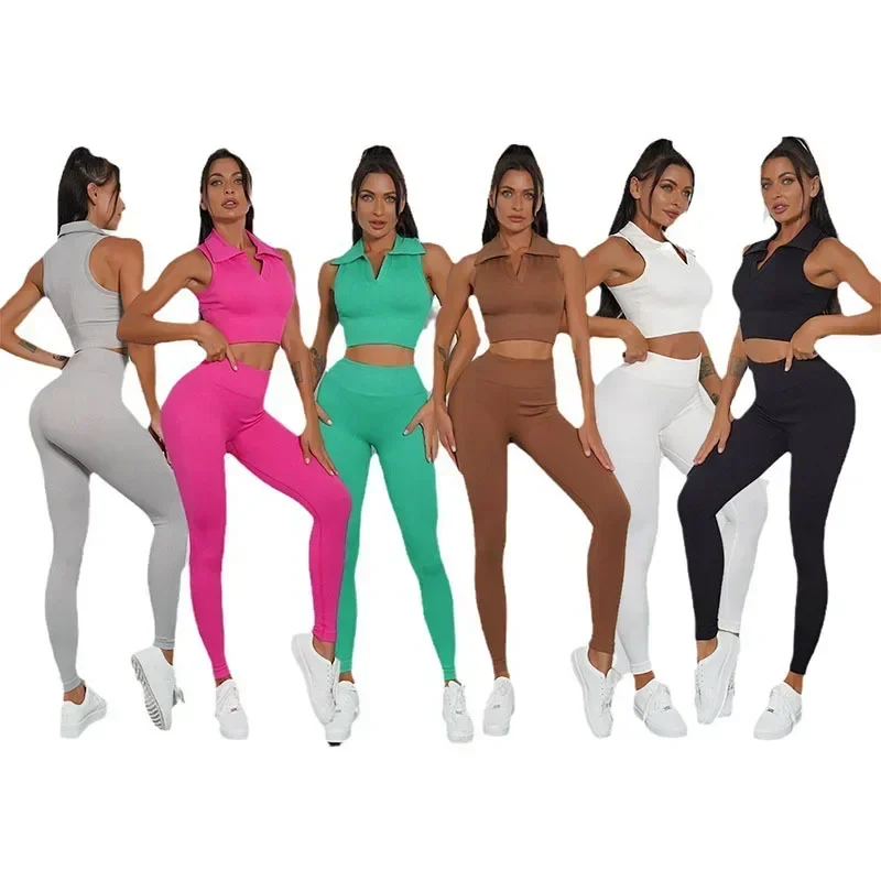 Seamless Yoga Sets Sports Fitness High Waist Hip-lifting Pants Shockproof Bra Suits Workout Clothes Gym Leggings Set for Women