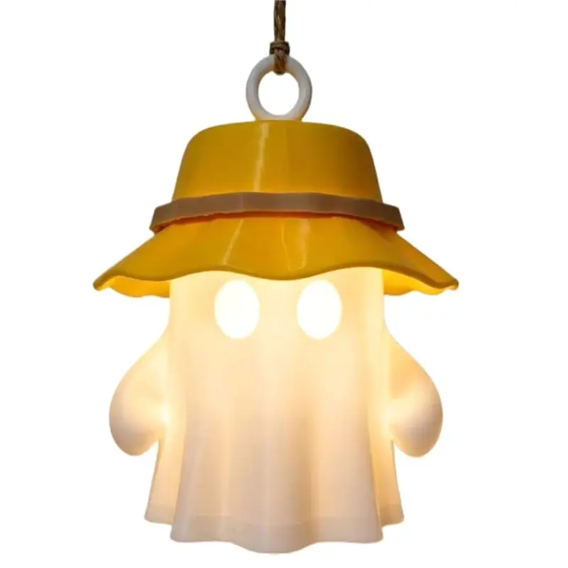 AB33-New Cute Camping Ghost Night Light LED Campfire Ghost Lampshade, Halloween Ghost Table Lamp Shade (Lamp Not Included)