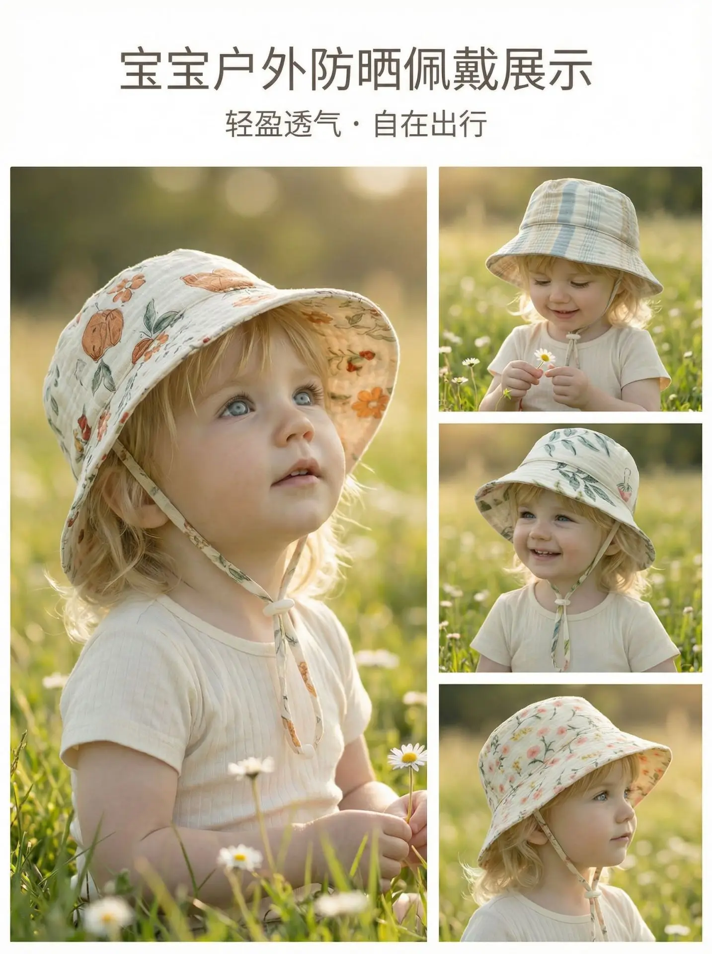 

Floral Print Baby Bucket Hat Soft Cotton Fisherman Style Sun Cap for Children Toddler Boys Girls Panama Cap Summer Spring Autumn