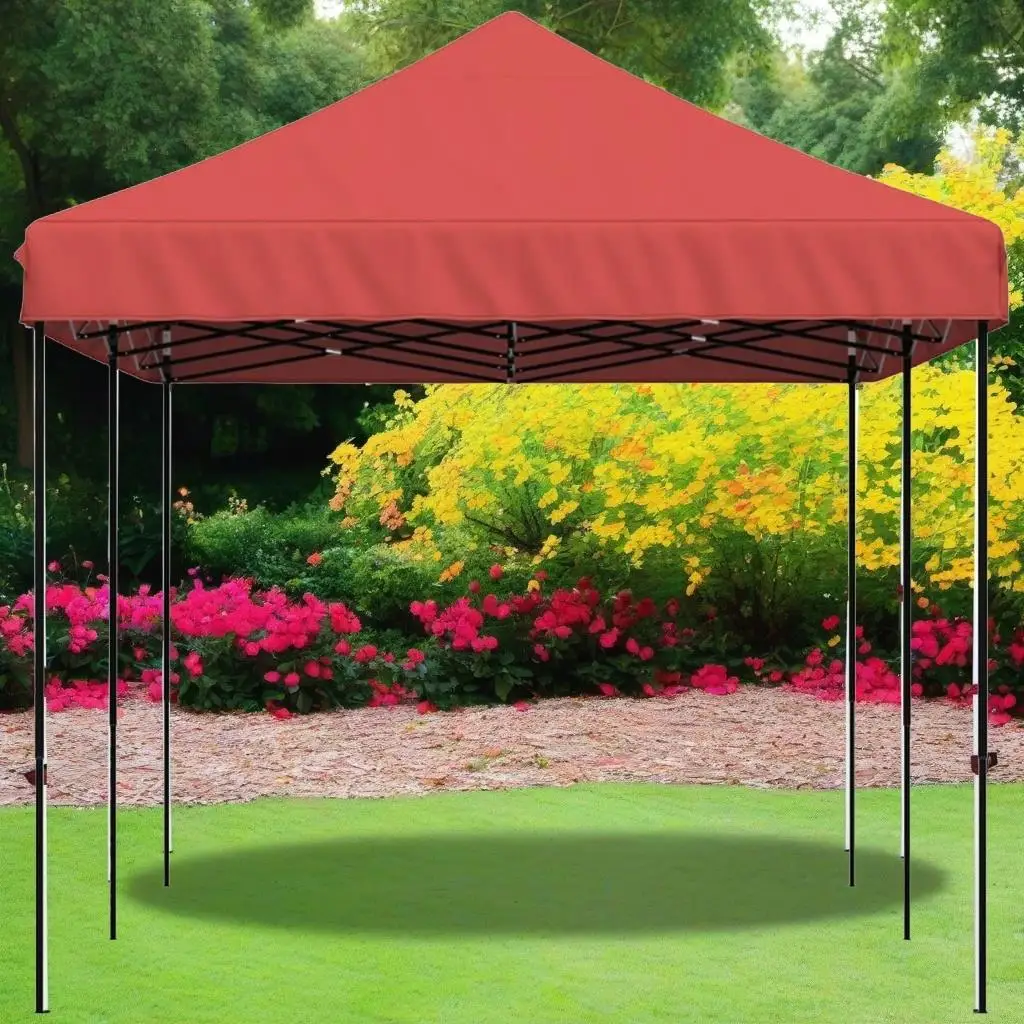 Portable Burgundy Pop-Up Party Tent 580x292x315 cm - Foldable Outdoor Shelter for Events