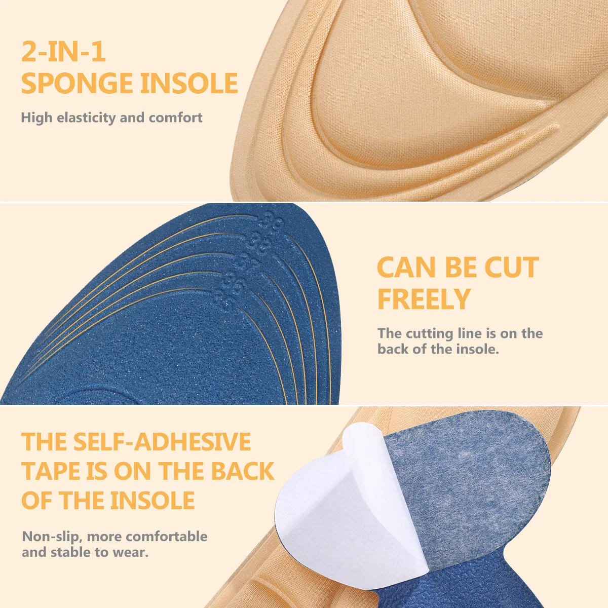 

Self Adhesive Non-Slip Back Heel Cushion Pads Apricot Comfortable Sponge Heel Grips Slip Stopper for High Heels Flats Pumps