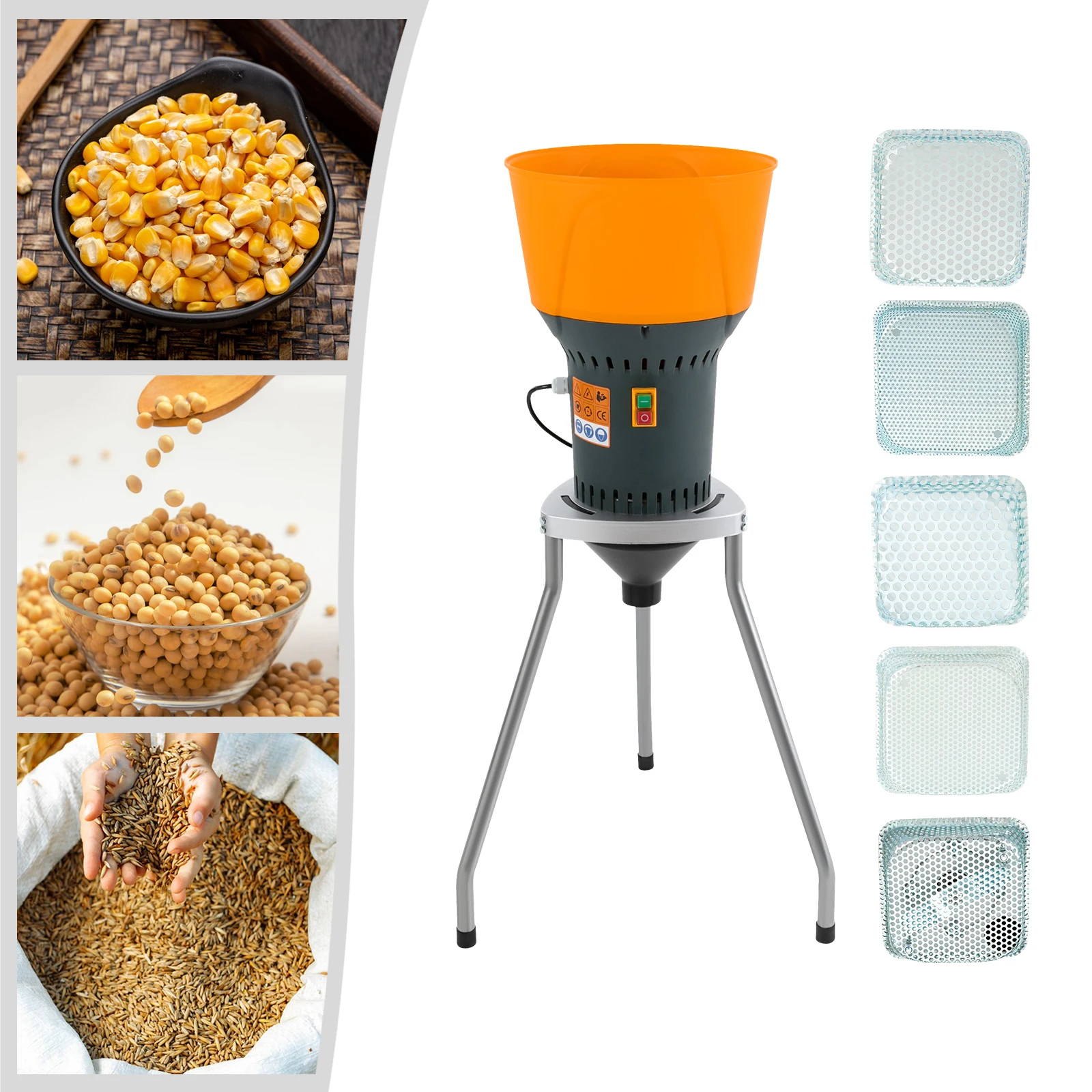 เครื่องบดเมล็ดพืชไฟฟ้า 50 ลิตร ประสิทธิภาพสูงสำหรับข้าวโพดแห้งและธัญพืช ชิ้นส่วนสแตนเลส เหมาะสำหรับใช้ในบ้านและฟาร์มขนาดเล็ก