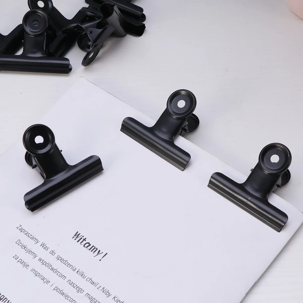 

12 Pcs Binder Clip Office Supplies Metal Paper Clips Daily Stationery Heavy Duty Tempered Steel Firmly Secure ganized