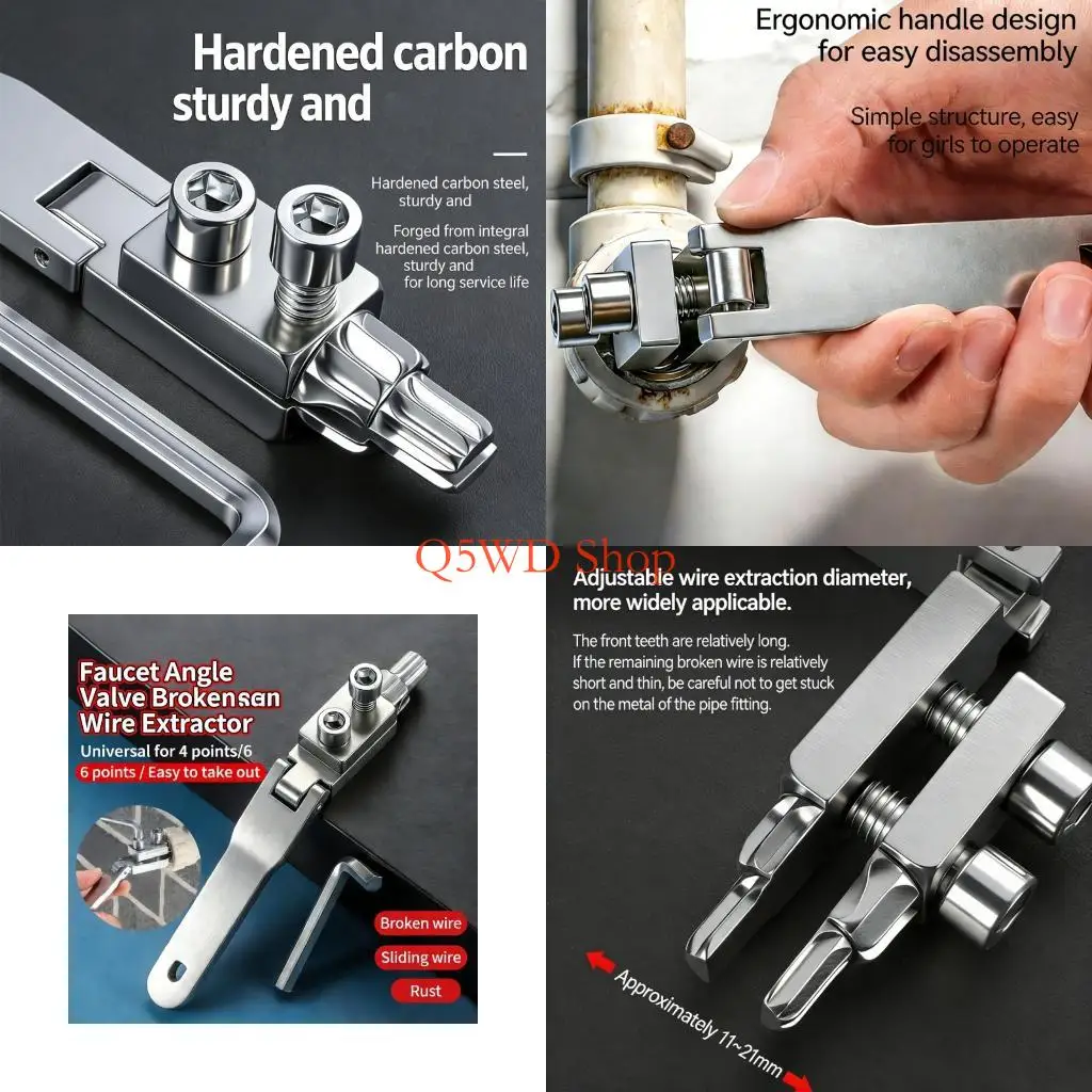 Q5WD Faucet Valves Screw Extractor Broken Bolt Removal Tool for 1/2