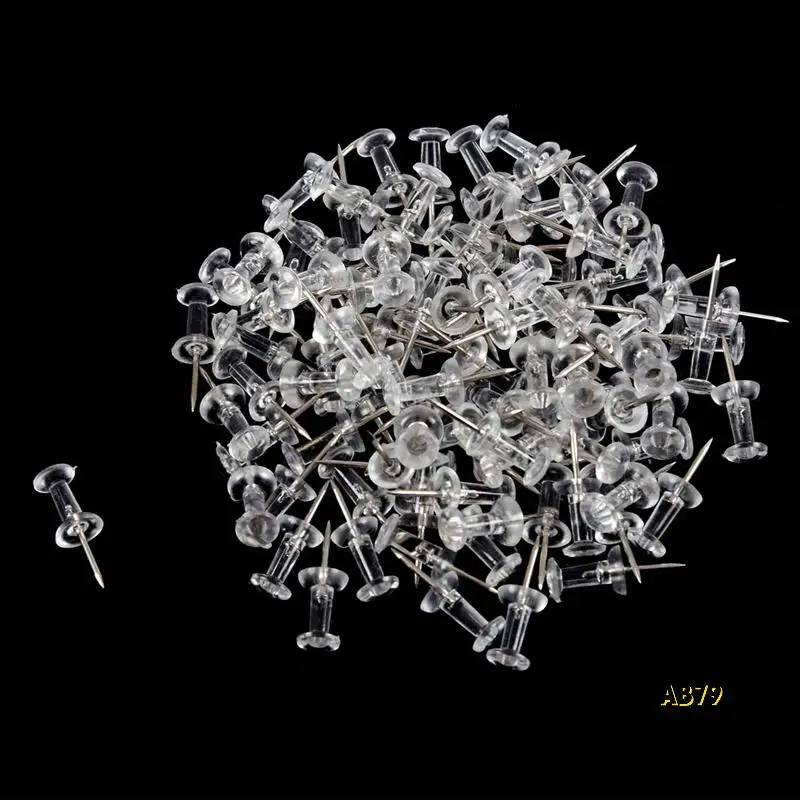 300 шт., канцелярская кнопка для большого пальца, прозрачный цвет, 3/8 дюйма, пробковая доска для рисования, офисная канцелярская кнопка