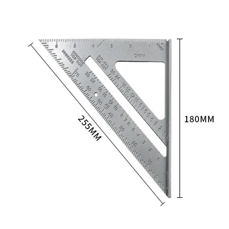 7inch Triangle Rule 90 Degree Thickening Angle Rule Aluminum Alloy Carpenter Measurement Square Ruler Layout Measurement Tool