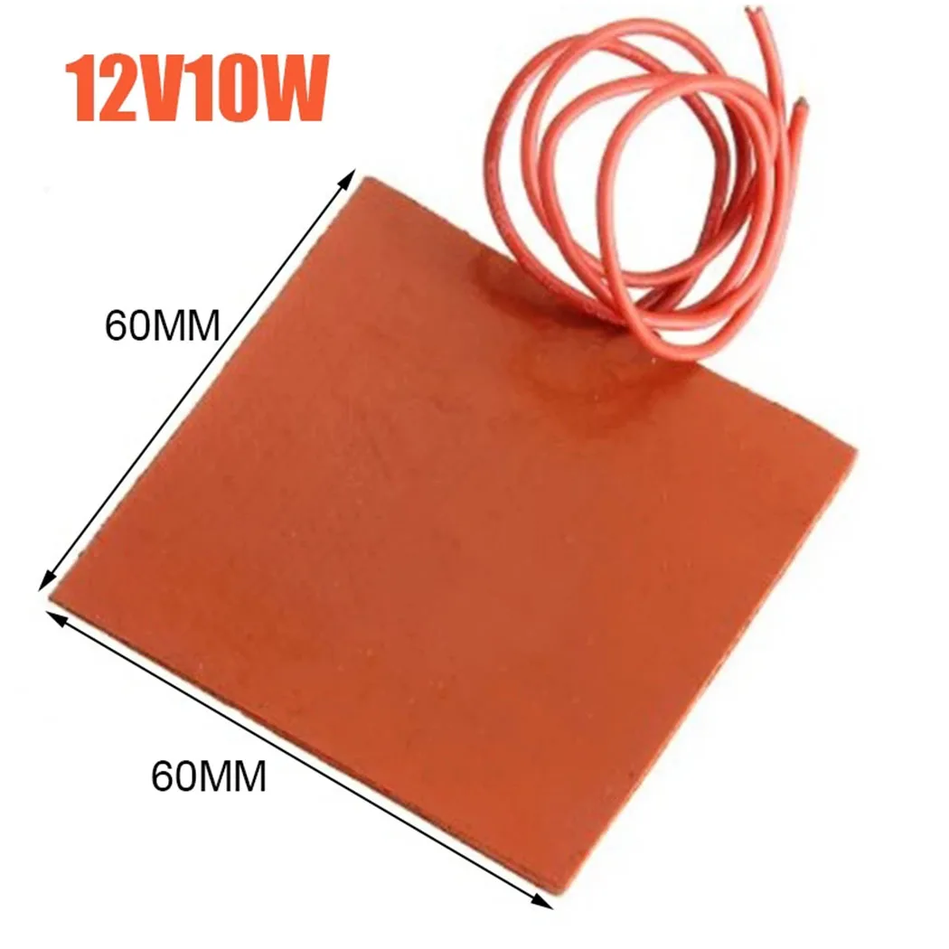 10W Heated Pad 12V 60*60mm Square Uniform temperature Waterproof For fuel tank Heating Mat Rubber Safe Silicone