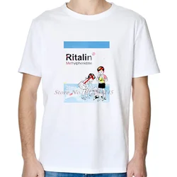 Men's T Shirt Short Sleeve Ritalin Drug Psychedelic Trippy Lucid Dream Print Harajuku T-Shirt Tops Tees Oversize Men's Clothing