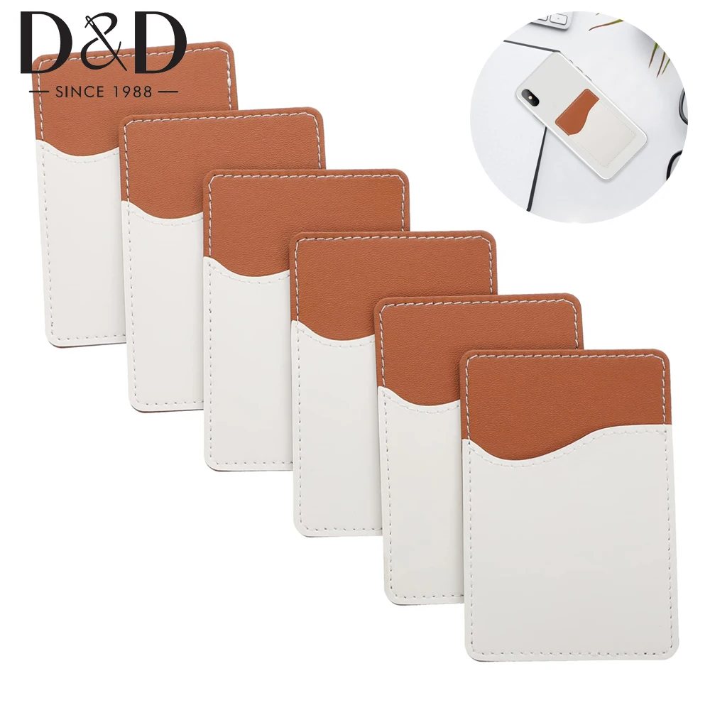 1Pcs Sublimation Blank Phone Wallet PU Leather Card Holder Pocket Adhesive Cell Phone Case Holder Back of Most Smartphones