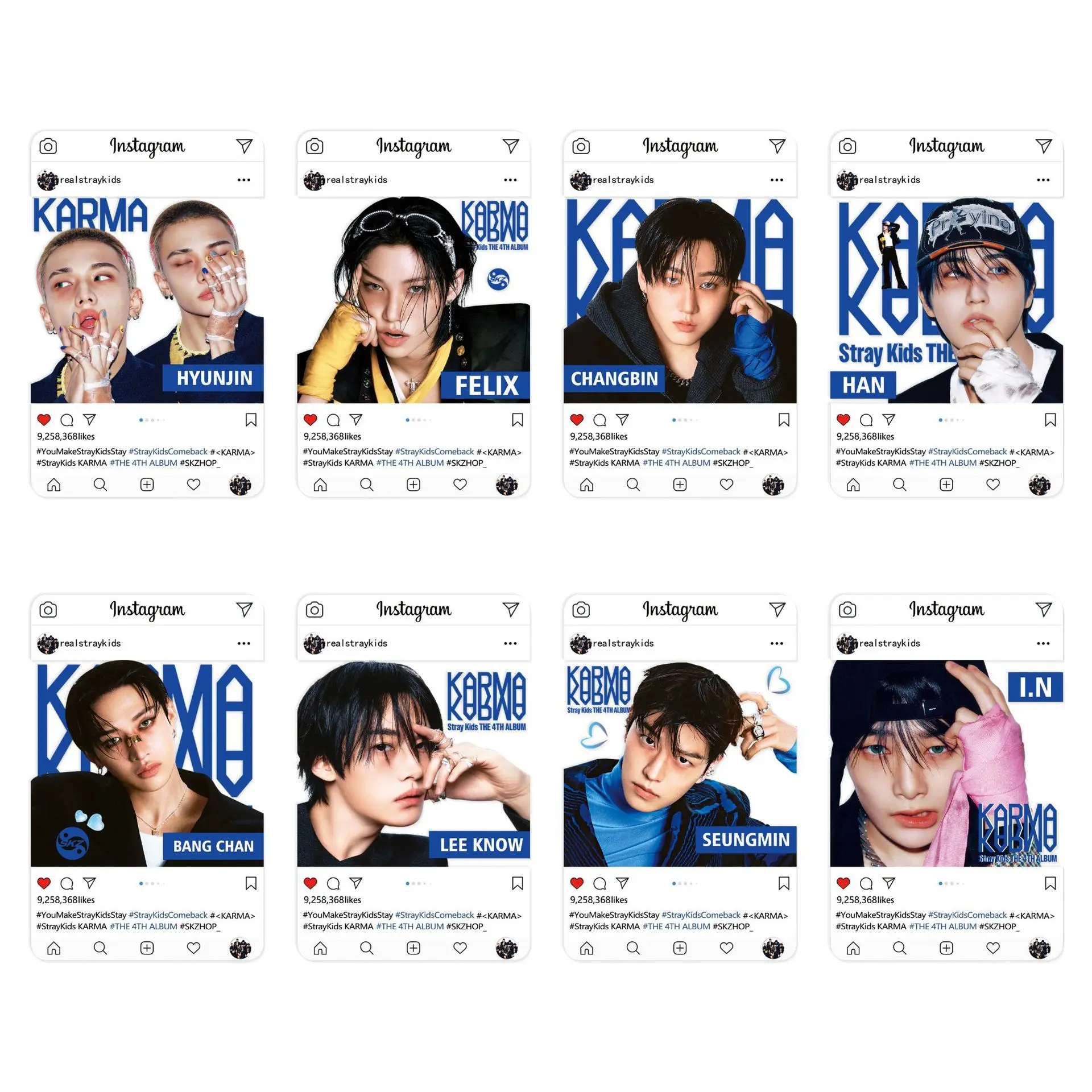 SKZOO Stray Kids 透明カード レギュラーアルバム KARMA グッズ キム・スンミン 可愛い コレクション PVCカード 小さいカード