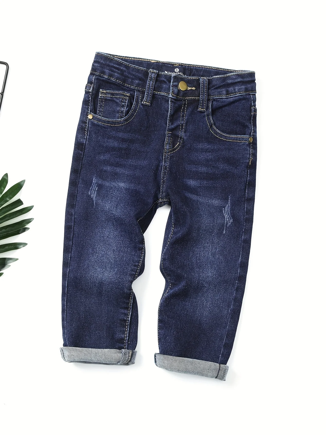 Boy's Skinny Fit Solid Color Jeans - Classic Casual Pants Children Stretch Denim Baby Trendy Trousers