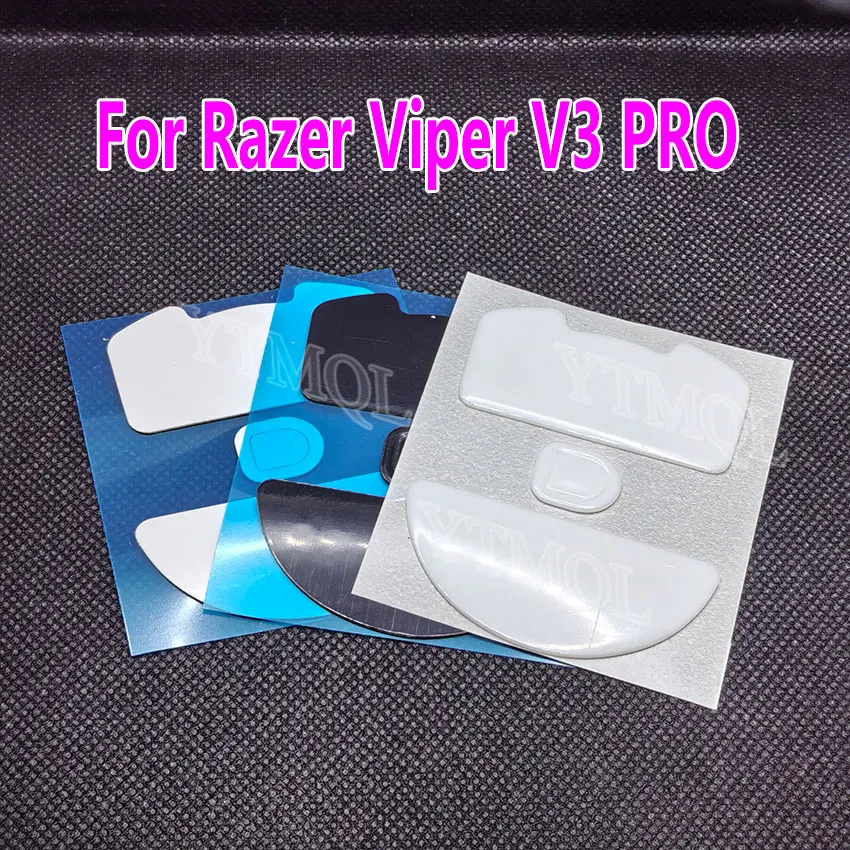 1SETS Mouse Feet Skates For Razer Viper V3 Pro ICE Version Replacement Glide Feet Pads White Black Mouse Sticker Connector