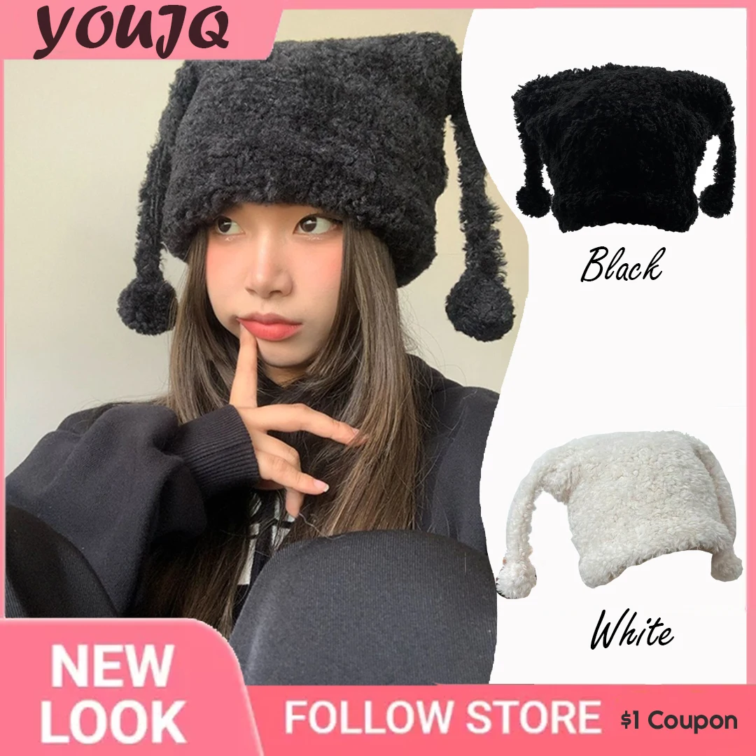 

Y2K Funny Hat Antenna Beanie Skulli Hat Photography Prop Funny Beanie Birthday Party Halloween Party Hat шапка ушанка женская