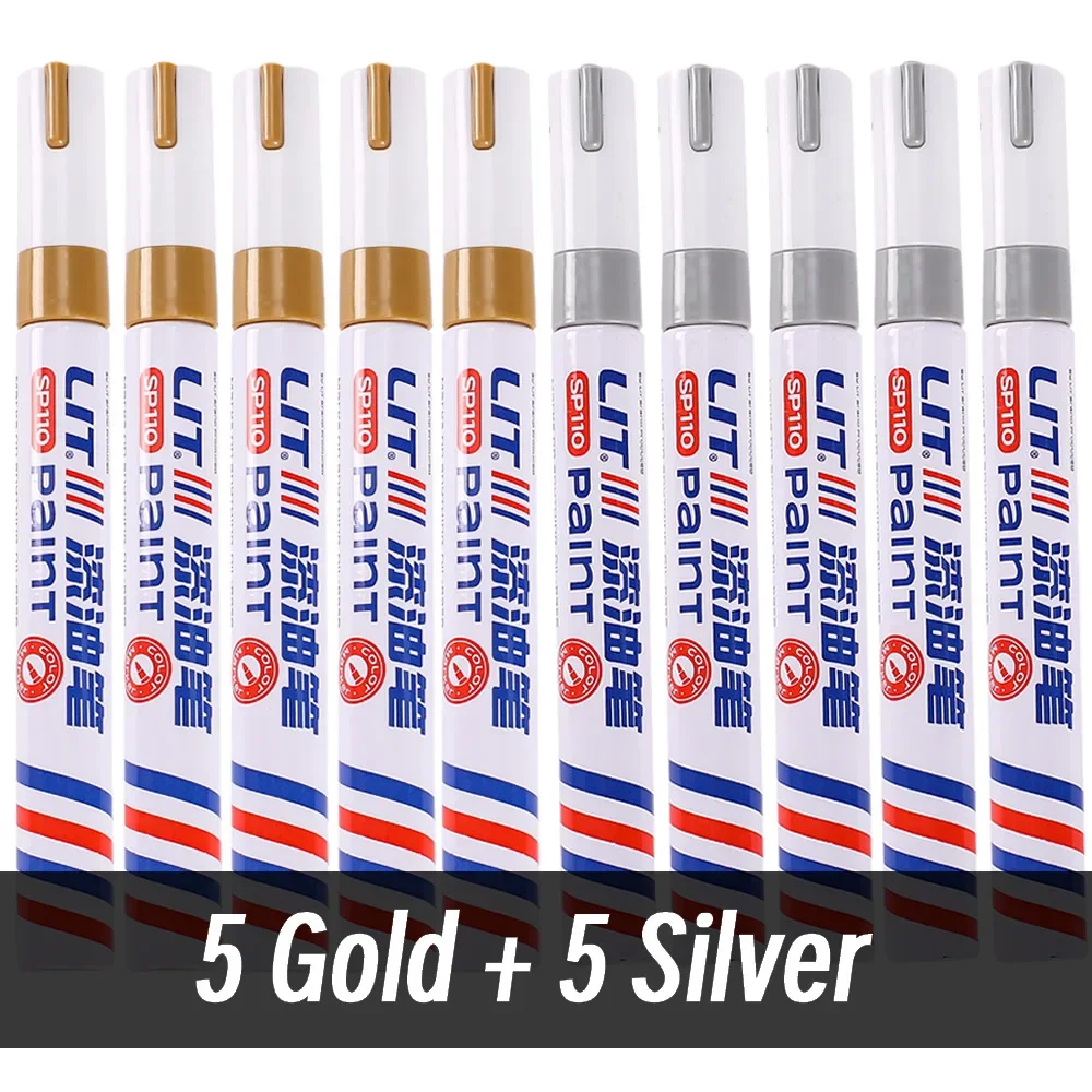 3mm 10 p Kleurrijke 8 Kleuren Permanente Verf Marker Waterdichte Witte Markers band loopvlak rubber stof Verf metalen Verf Marker Pennen