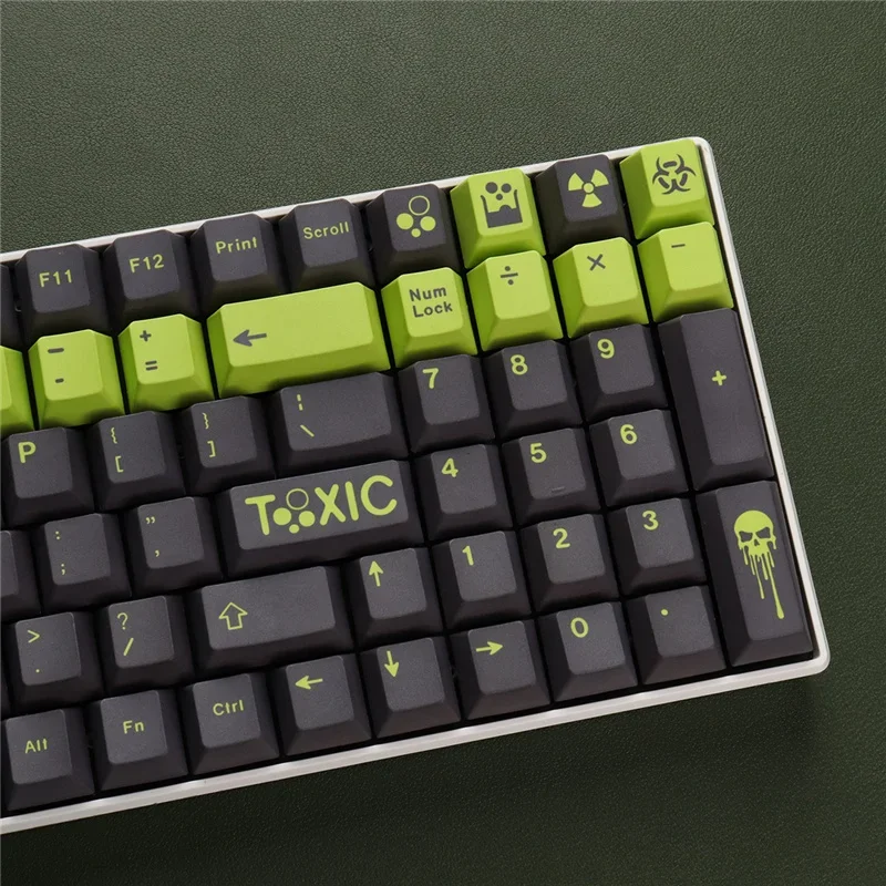 GMK-teclas de perfil de cereza tóxicas, Material PBT, tapa de tecla DYE-SUB para Teclado mecánico de juegos MX Switch, bricolaje personalizado, 129 teclas por juego