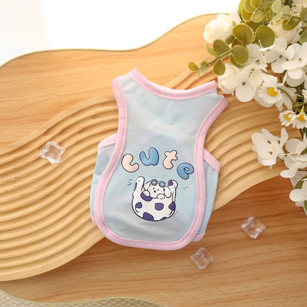 Pet Cat and Dog Outdoor Vest Cute Cartoon Pattern Teddy Bear Summer Cool Clothes Ice Silk Breathable Clothes view 6