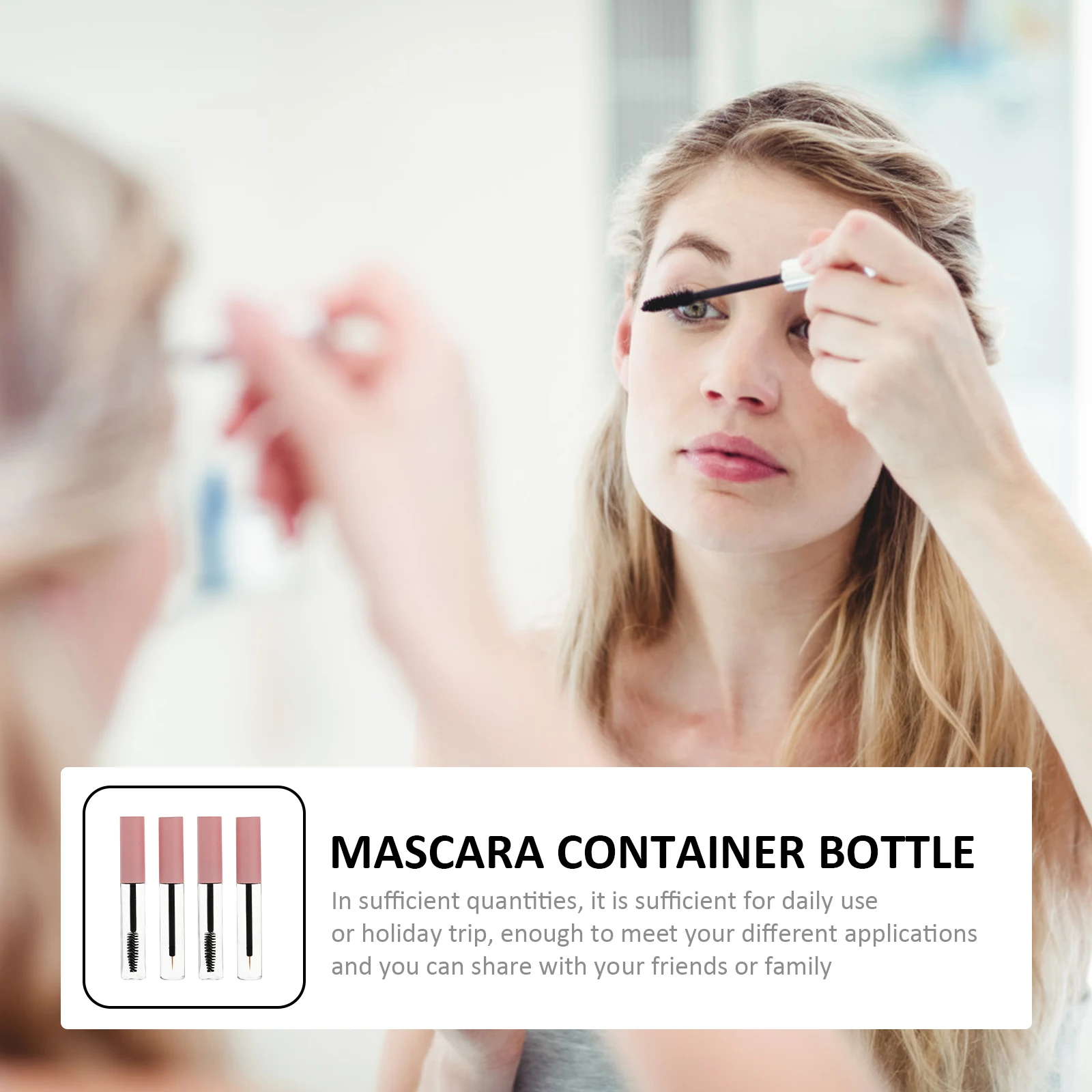 

4pcs Refillable Mascara Tubes Transparent Pet Material Lightweight Empty Liner Bottles For Travel Easy Application Durable