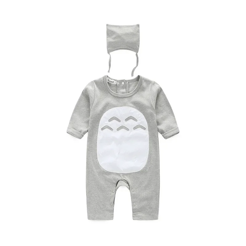 Newborn Baby Cotton One-Piece Clothes Thick Hooded Baby Boys Girls Warm Clothes Romper Animal Style Totoro Hot Sale