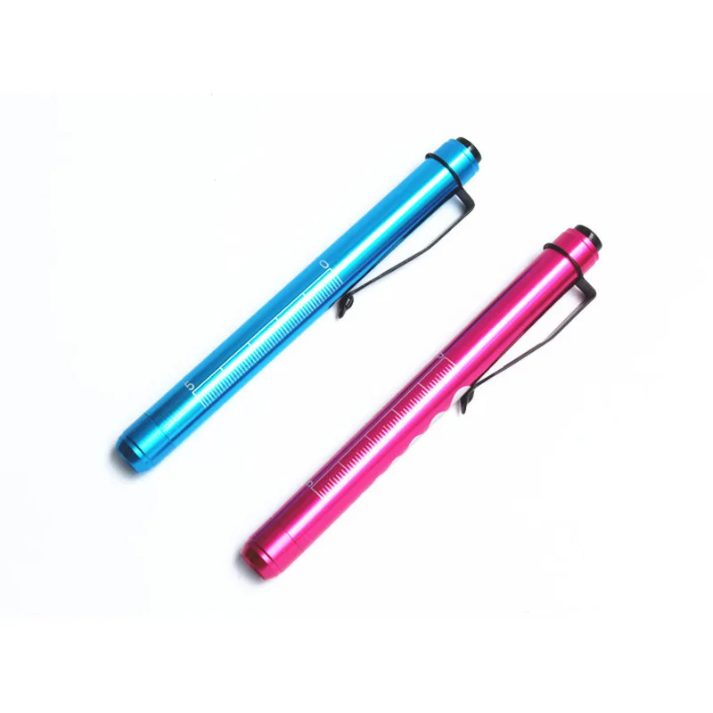 1pcs Ophthalmology Color Aluminum Alloy Pupil Penlight With Scale LED Pen Torch Light Flashlight  P4031