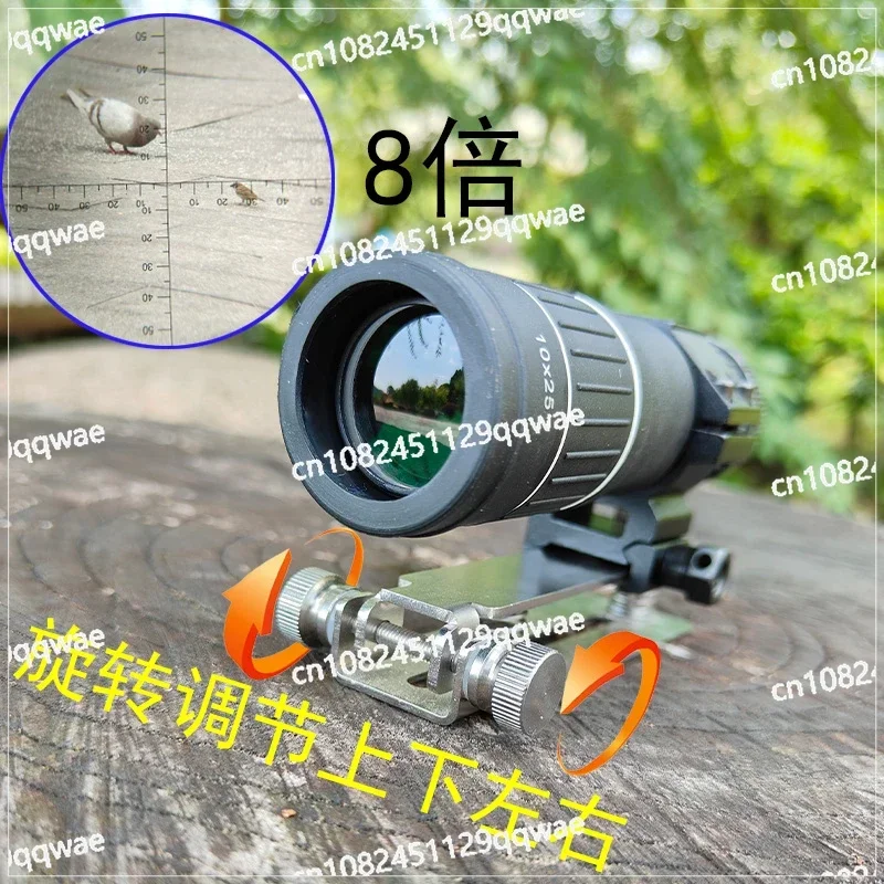 Owl Telescope with Cross Scale, Up and Down, Left and Right, High-Definition, Wood, High-Power