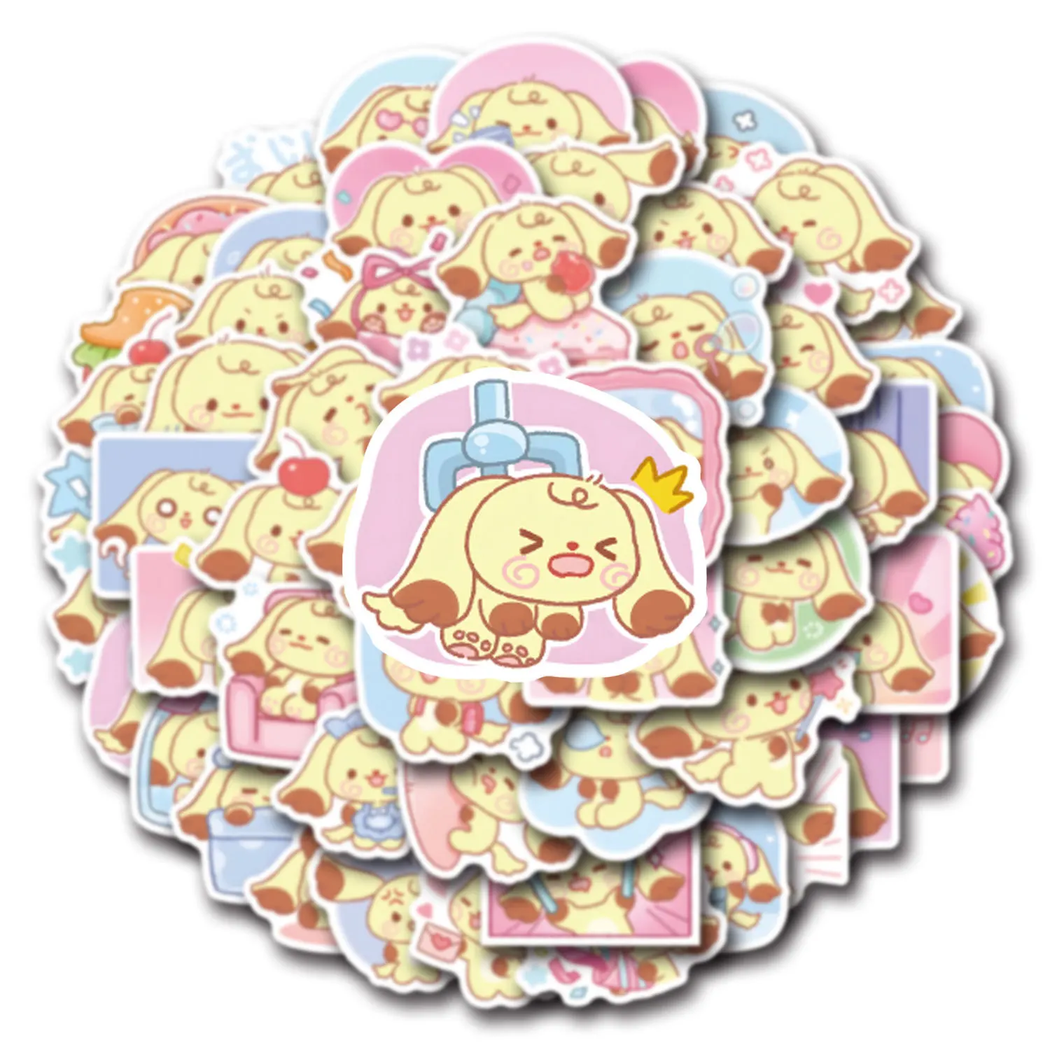 10/30/55PCS Kawaii Sanrio Pom Pom Purin Sticker Cartoon Cute Graffiti decorativo Skateboard Phone Case decalcomania impermeabile giocattolo per bambini