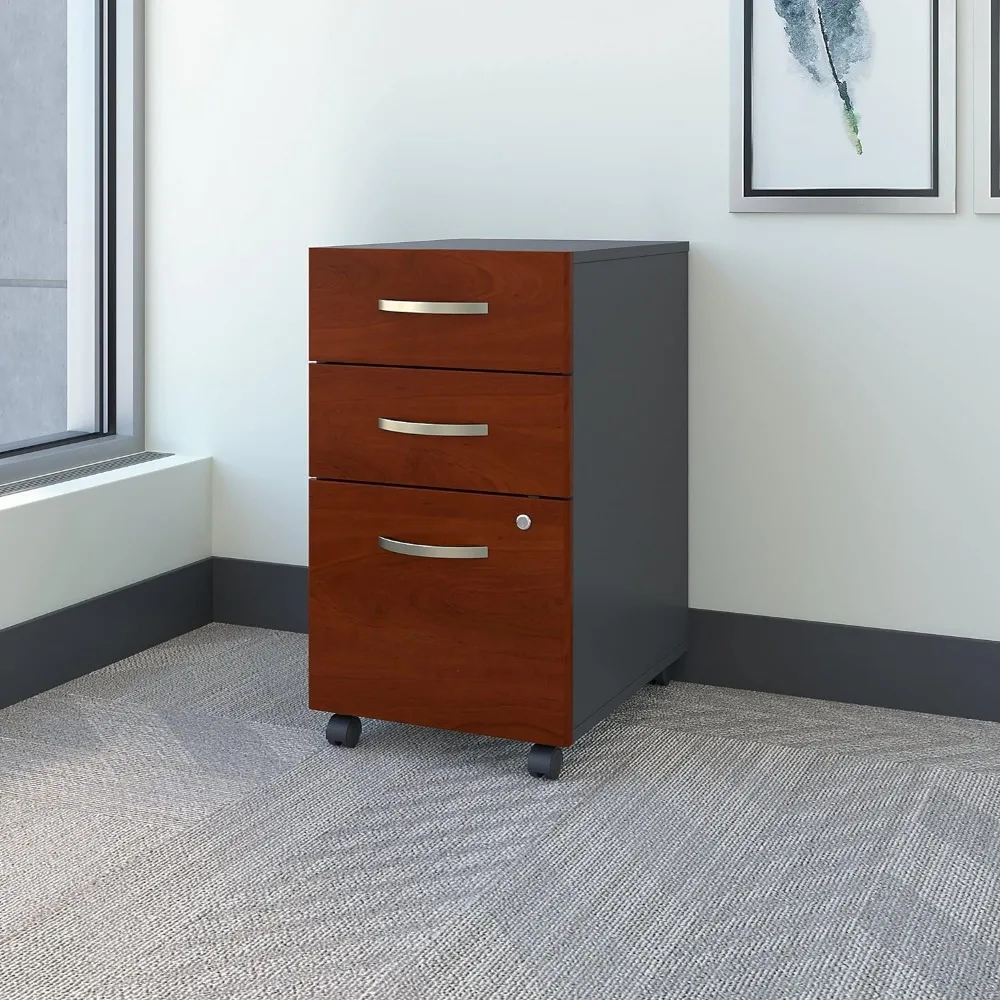 

Bush Business Furniture Components 21"D Vertical 3-Drawer Mobile File Cabinet, Hansen Cherry/Graphite Gray, Standard Del