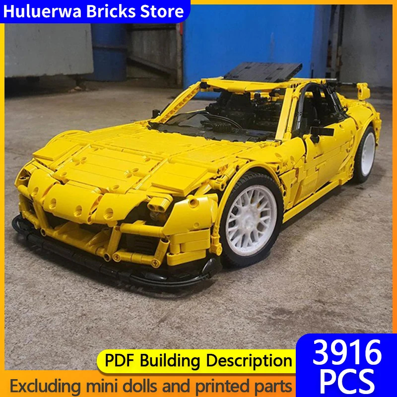 

Модель скоростного гоночного автомобиля MOC, строительные кирпичи RX-7 FD Spirit R Hypercar, модульная технология, подарки, праздник, сборка, детский игрушечный костюм