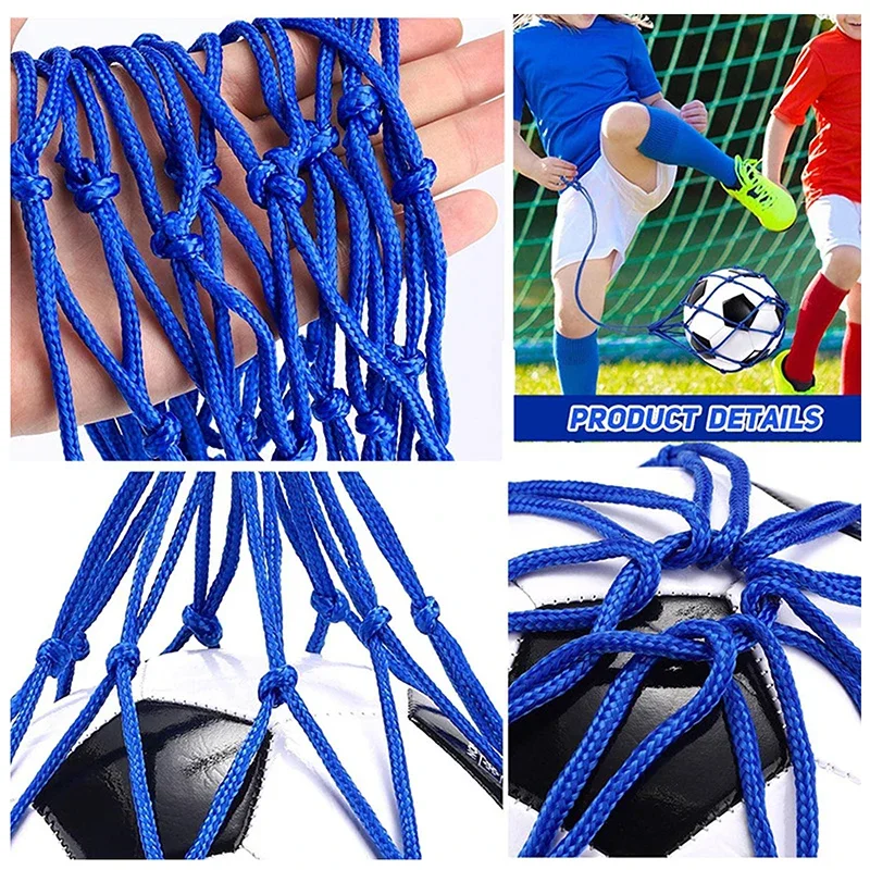 Juventude futebol auto trainer kick net bolso profissional esporte ao ar livre náilon net saco de basquete malha sólida bola de futebol carry bag