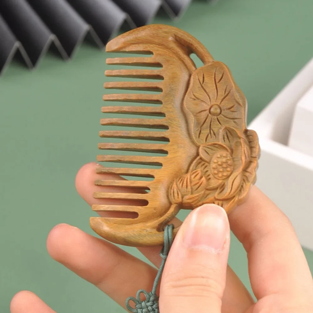 

Wooden With Dangle Tassel Detangling Massage Comb Women Men s Lightweight Portable For All Types Wet Dry Extension Wood Hair