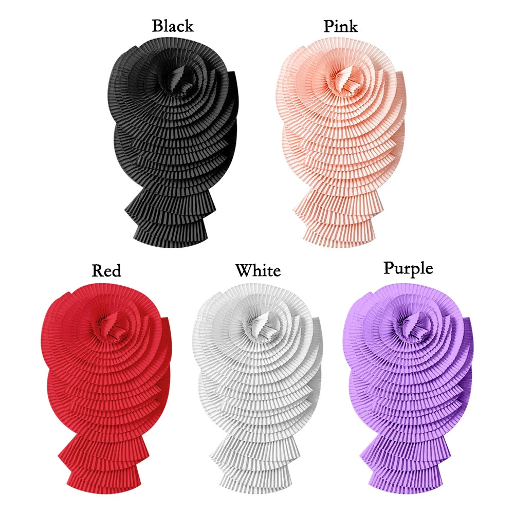 DIY Sew 3D Pleated Flower Cloth Fabric Handmade Chest Flower Clothing Dress Neck Decoration Exaggerated Sewing Applique