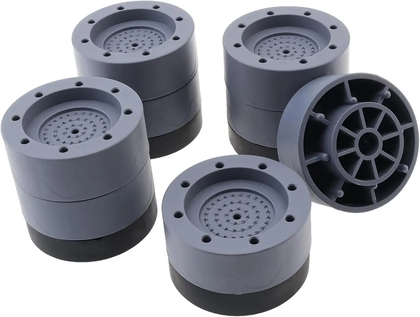 

4 Pack Furniture Risers 2.55 inch Round Bed Risers Heavy Duty, Adjustable Bed Lifts Risers for Bed Frame, Desk, Table, Sofa, Cha