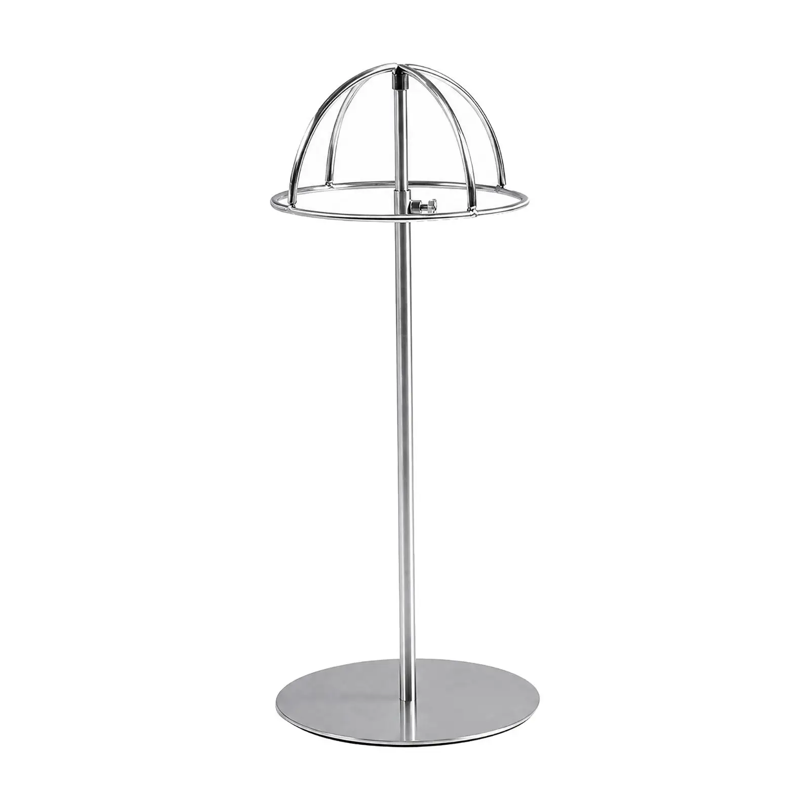 Adjustable Height Hat Display Rack Stainless Steel Hat Stand with Open Silhouette for Hat Storage in Clothing Store Dressing