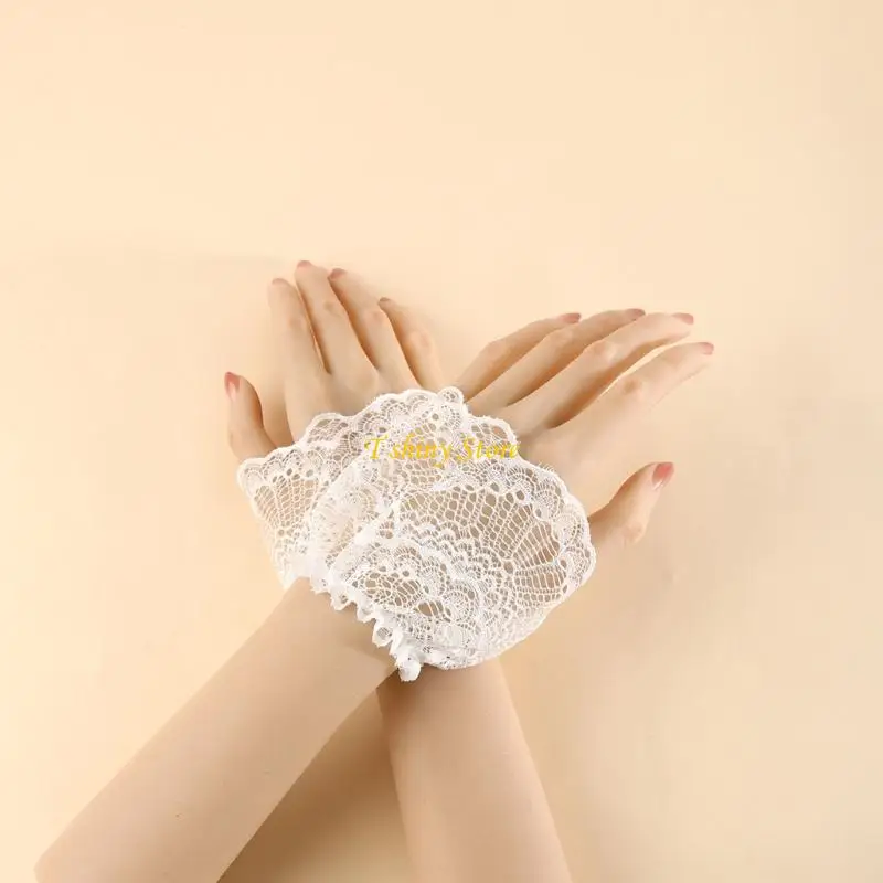 N58F 2 paires d'extensions manches en dentelle ajourée pour plusieurs Styles vêtements