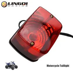 LING QI-luz trasera LED para motocicleta, luces de freno traseras, indicador de parada de plástico Universal para ATV Pit Dirt Bike, accesorios de Motocross