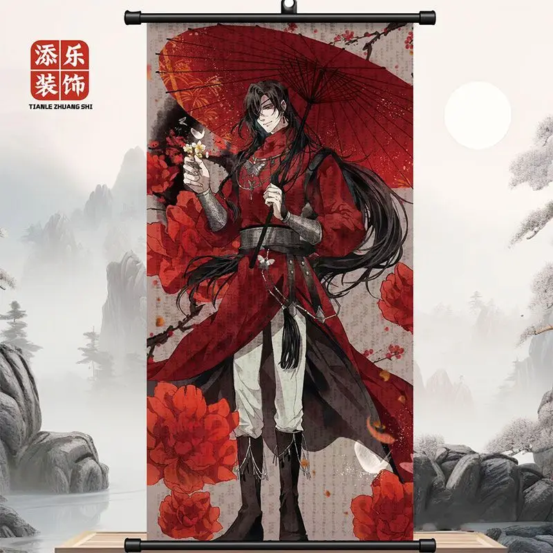 

50x100cm Heaven Official's Blessing Tian Guan Ci Fu Xie Lian Scroll Wall Art Anime Poster Hanging Decor for Home Room Wall Decor