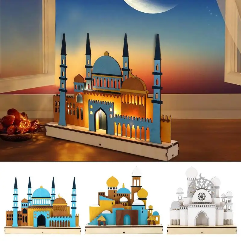 Islamitische Geschenk Islamitische Decoratie Voor Huis Moskee Decoraties Islamique Kasteel Sculpturen Nachtverlichting Eid Decor Geschenken