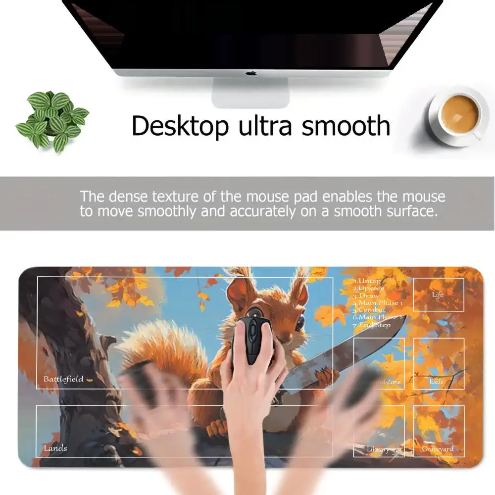 Kawaii لطيف السنجاب ماوس الوسادة الخيال تحت عنوان ل MTG TCG الألعاب Playmat لعبة اللعب حصيرة مبارزة منصات المبتدئين بطاقة Battles DIY بها بنفسك