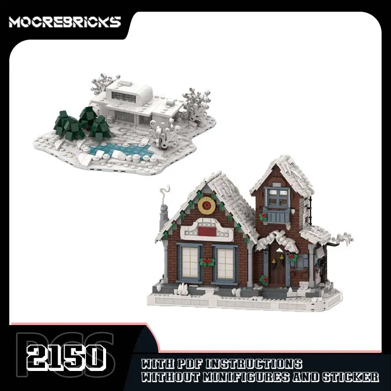 

Набор строительных блоков MOC Snow Scene House - модель зимнего коттеджа, игрушка для мальчиков и девочек, идея рождественского подарка