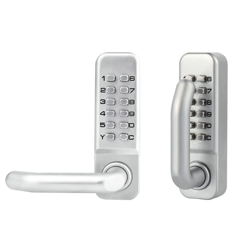 Zinc Alloy Waterproof Mechanical Double-sided Digital Door Code Lock Keypad Security Lock with Left Handle for Home Hardware