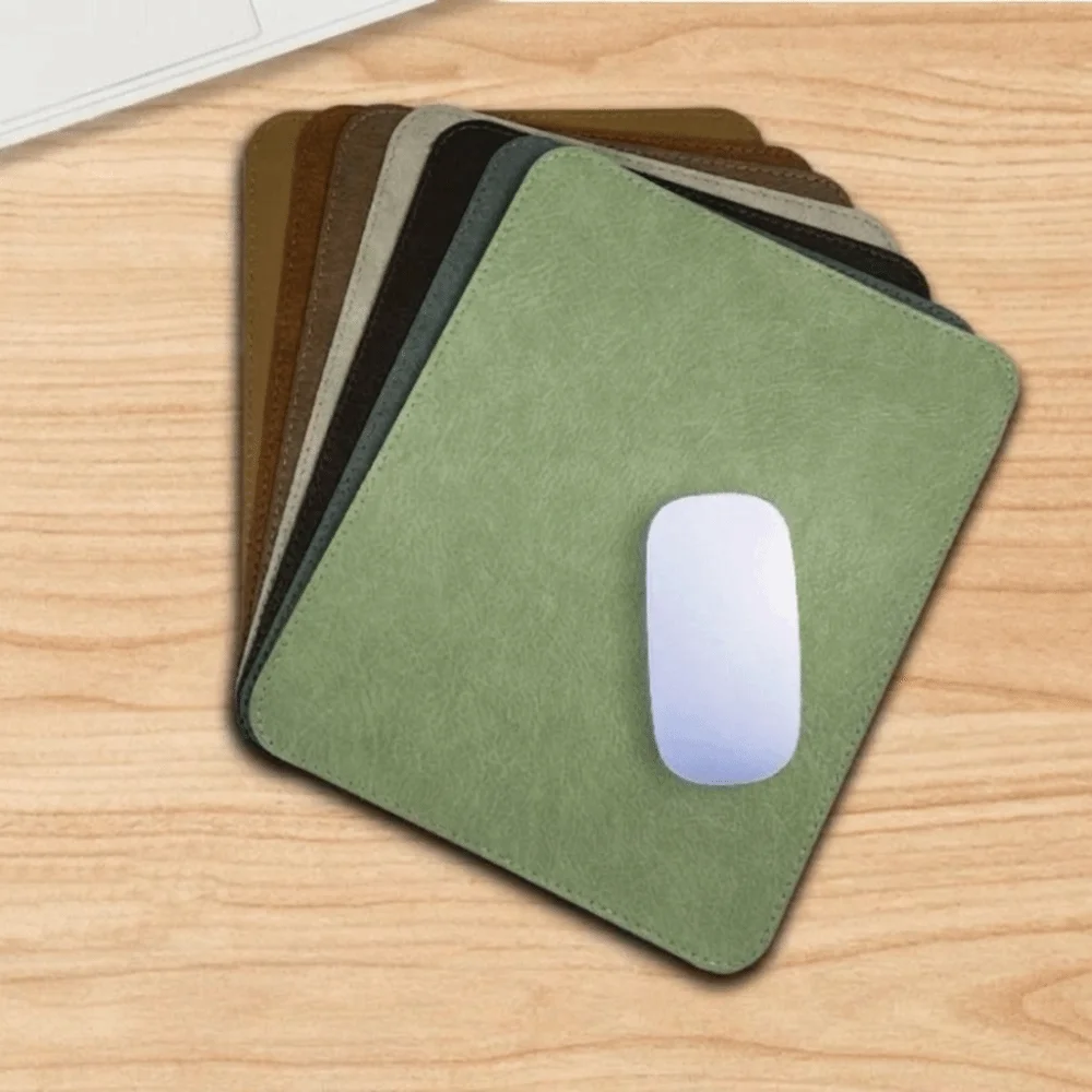 Leather Desk Pad - Durable Cowhide Leather Texture Double-sided Mouse