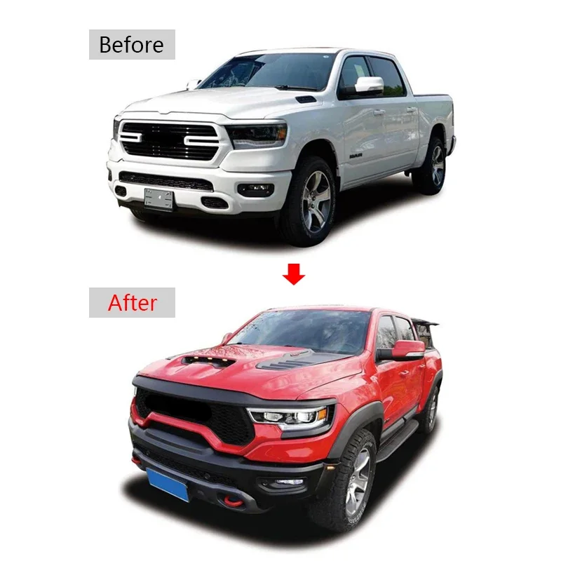 New Style auto body parts upgrade Body Kits For Ram 2019-2021 Upgrade To Tyrannosaurus Rex