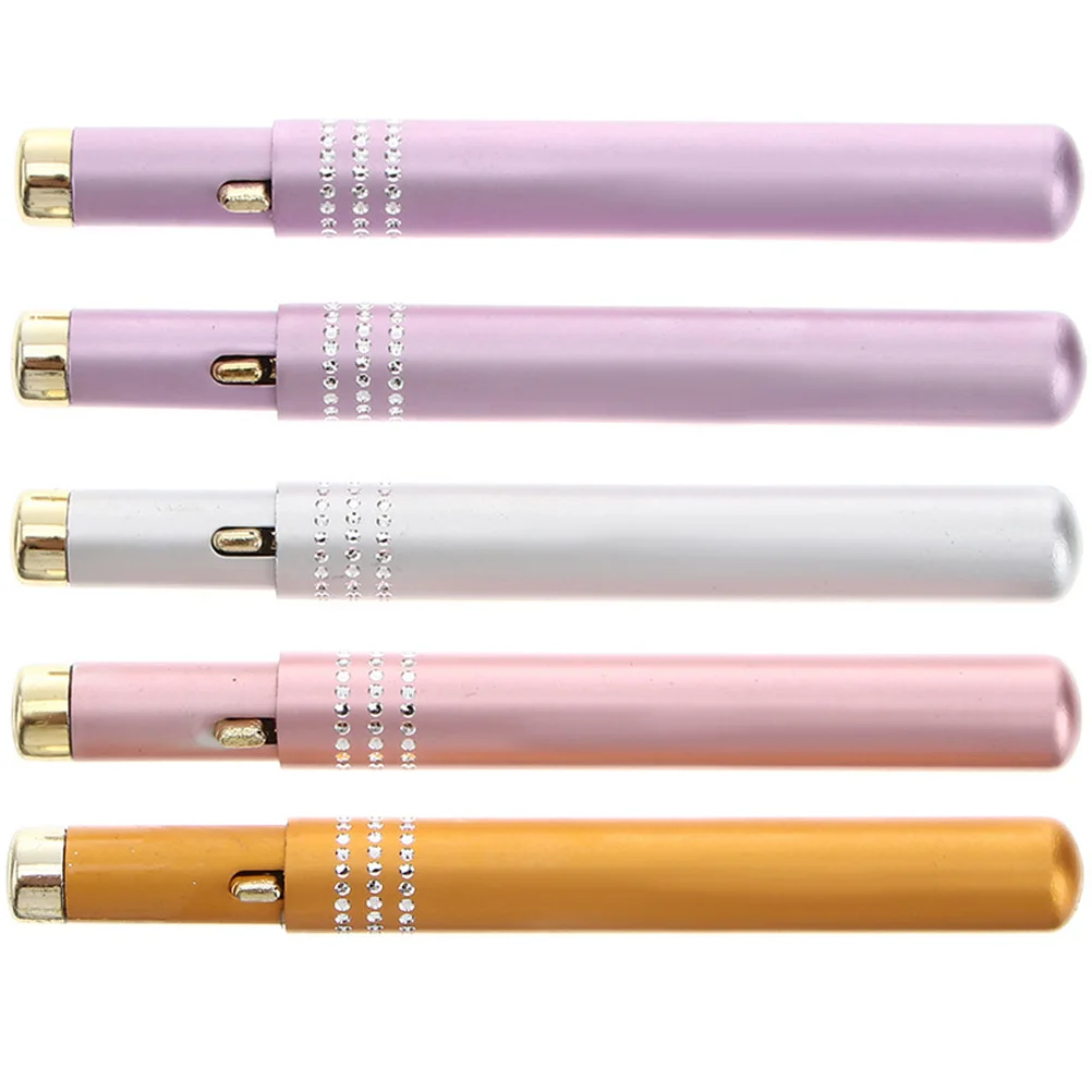 5 ชิ้น Retractable Lip Brush Balm Applicator ลิปสติกเปลือกโลหะสําหรับแต่งหน้า Exfoliating คอนซีลเลอร์อลูมิเนียม Travel