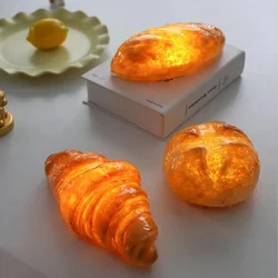 Indoor Night Lights Ornament Bread Shaped LED Night Lamps Simulation Croissant Cross Bread Cake Lamp Decoration for Cake Store