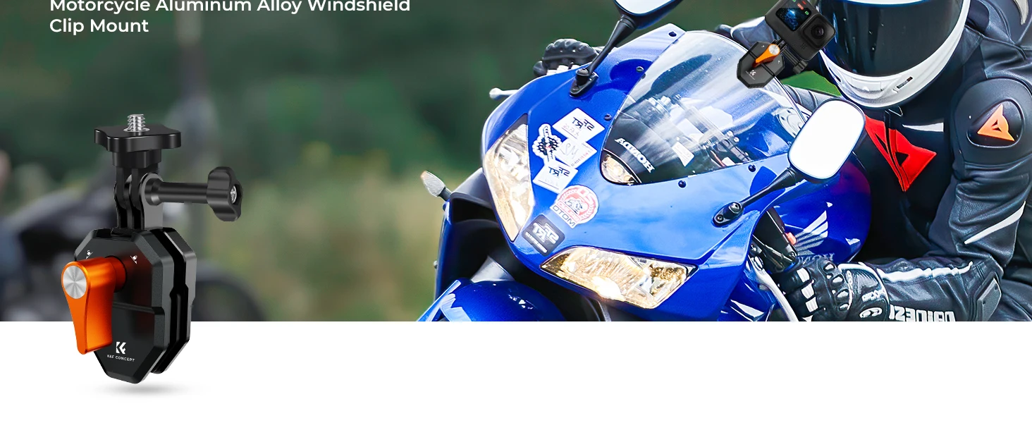 K&F CONCEPT Windschutzscheiben-Klemme für GoPro HERO 13/12/11 Motorrad-Kamerahalterung für DJI Osmo Action 6/5/4 Insta360 X6/X5 – Detail 2