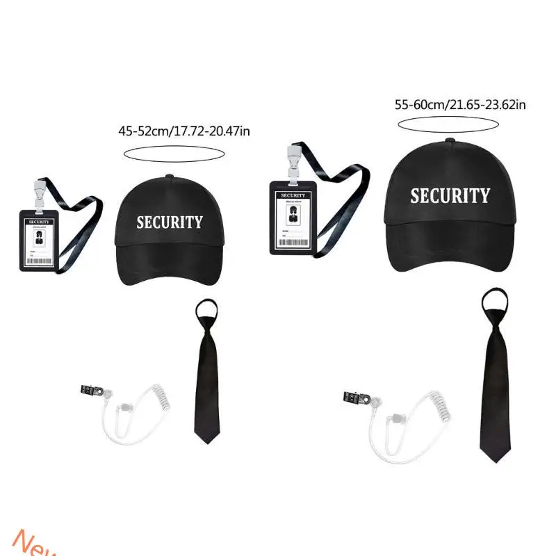 Geheime agent verkleed outfits, waaronder een zwarte bril Earpiece en Neck Tie Security Guard Cosplay kostuum voor kinderen