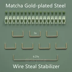 Holy Panda Matcha Gold-plated Steel Wire Steal Stabilizer Mechanical Keyboard Maintain DIY Kits 6.25u 2u Switch Stabilizer