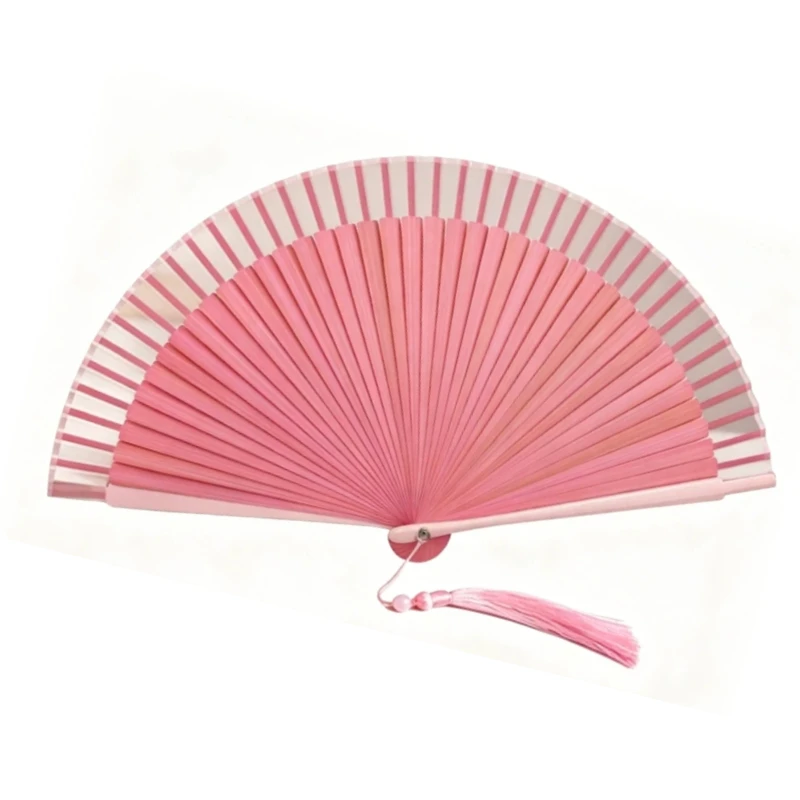 

New Portable Solid Color Plain Face High Aesthetic Folding Fan Ancient Hanfu Qipao Folding Fan Summer Portable Fairy Dance Fan