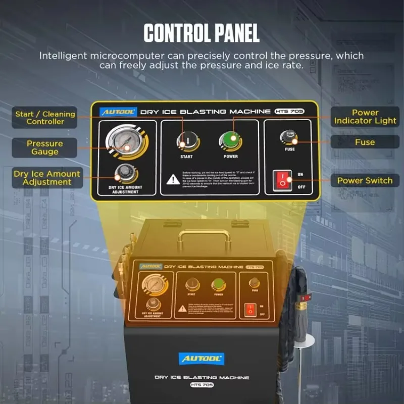 سعر المصنع AUTOOL HTS705 المهنية العناية بالسيارات محرك الكربون الأنظف CO2 آلة تنظيف الجليد الجاف منظف الثلج الجاف