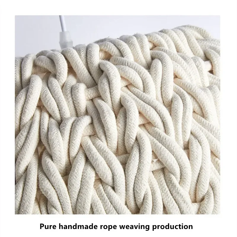 New Hand-Woven Wabi Sabi Chandelier For Dining Room Study Loft LED Hanging Light Kitchen Island Cafe Bar Pendant Lamp Fixture